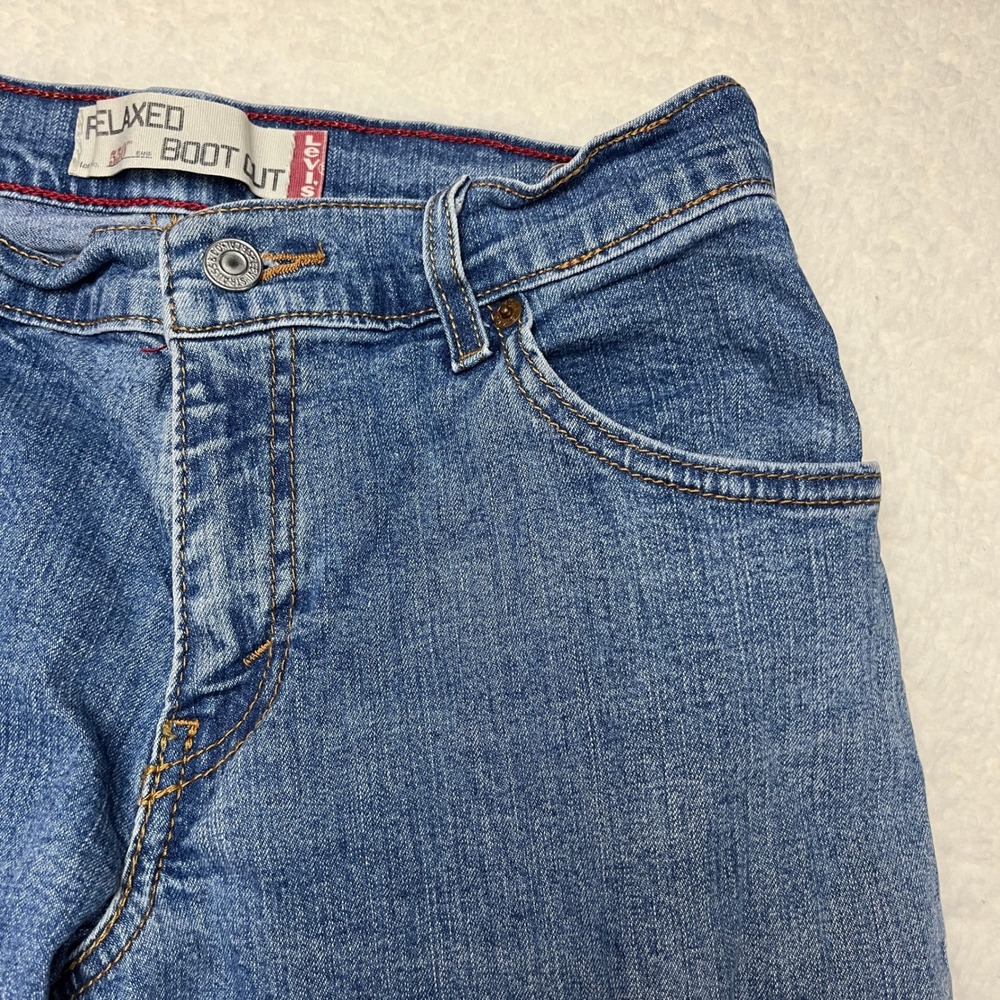 Levi Womens 6M Blue Relaxed Boot Cut‎ Jeans 531 Stretch Denim Medium Wash